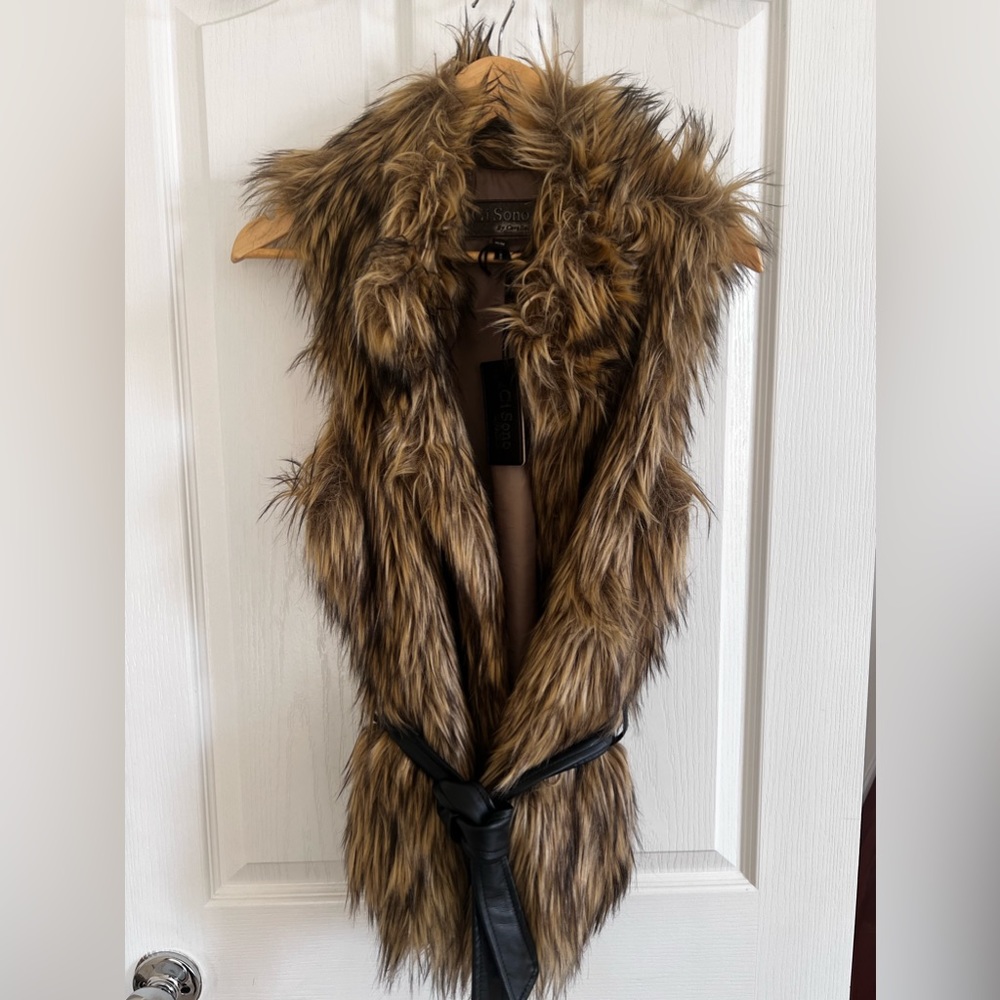 Faux Fur belted Vest